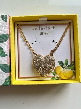 Bella Jack Gold Pave Heart Necklace - Gold